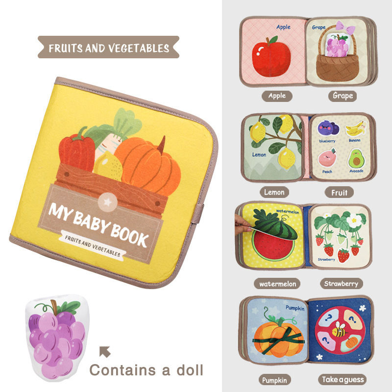 Miniatura: Montessori Busy Book Baby Early Education Book，Puzzle Toy, Animal Cognitive Fa