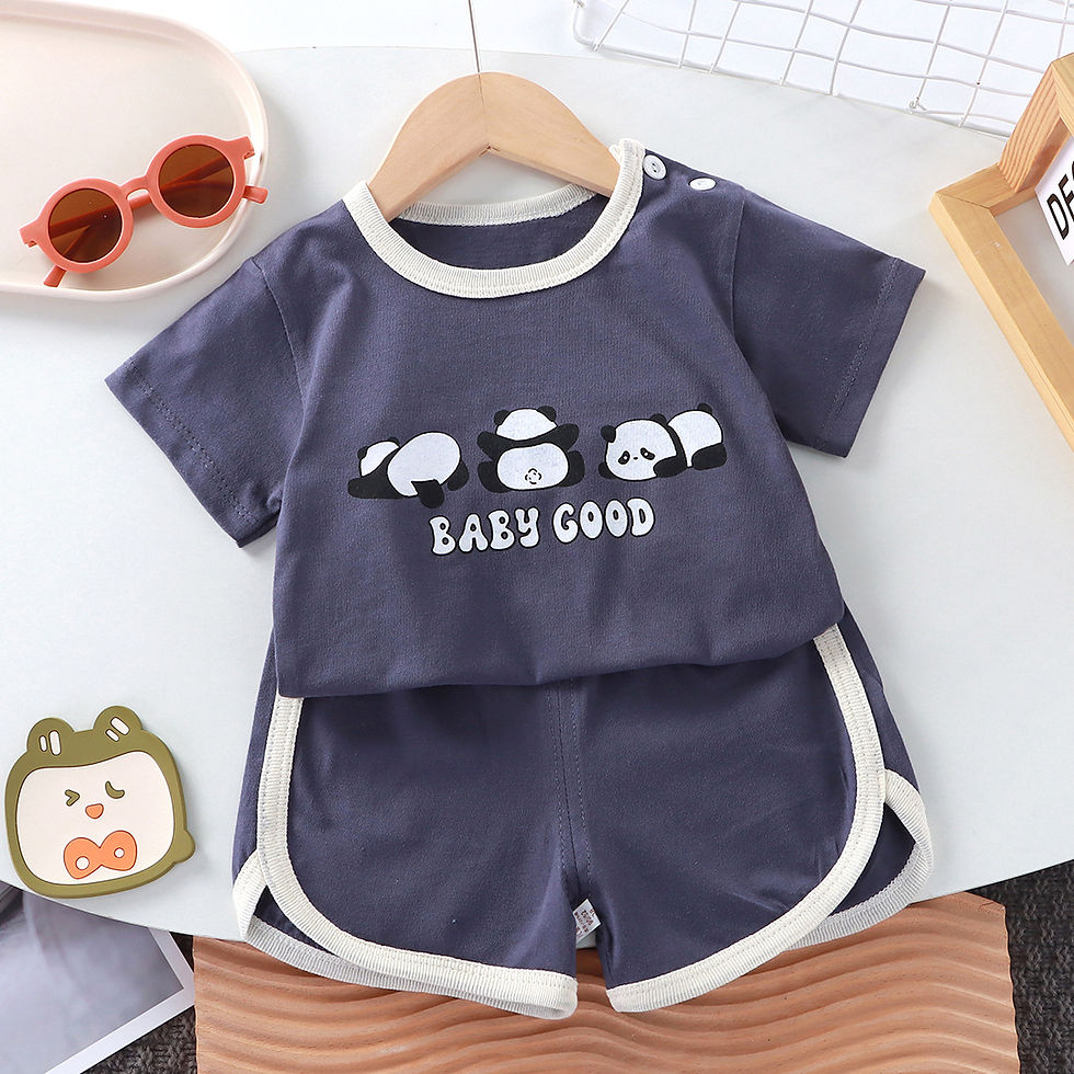 Thumbnail: Summer cotton cartoon casual childrens set Baby Clothes girl girl boy T-shirt+sh