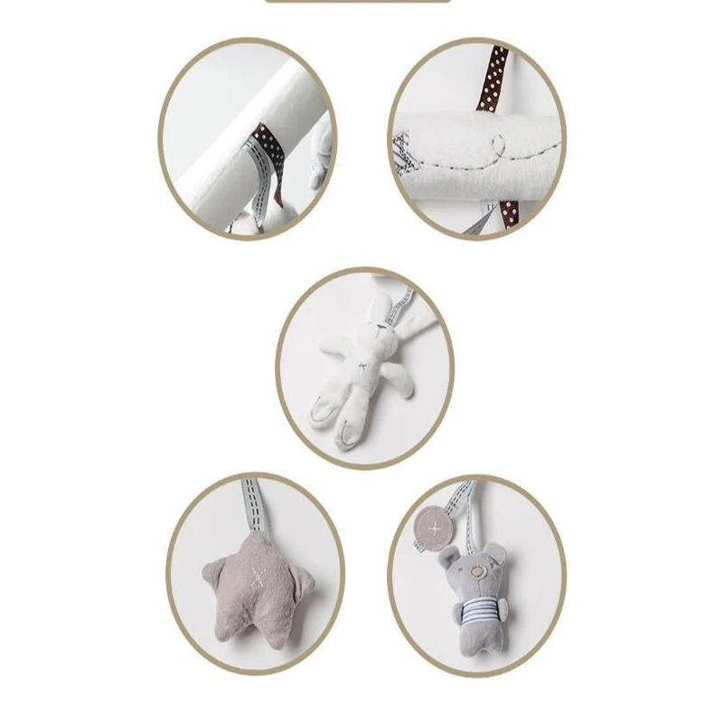 Miniatura: 2025 New Hanging Bed Rabbit Baby Hand Bell Safety Seat Plush Toy Multifunctional