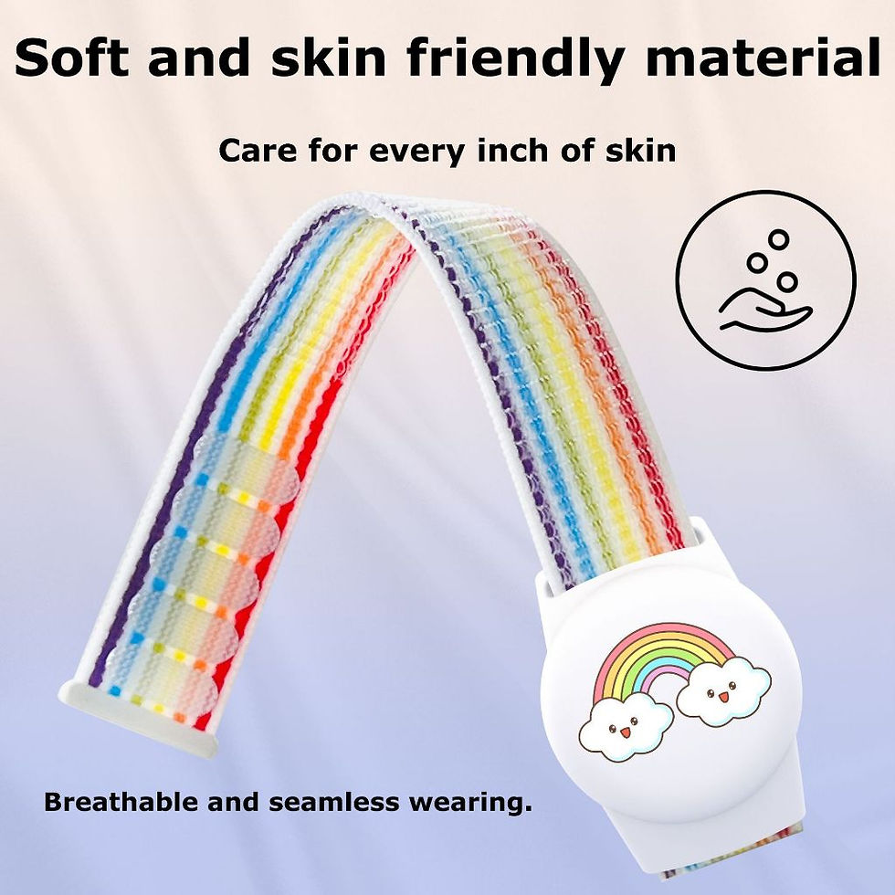 Thumbnail: Waterproof Airtag Bracelet for Kids Soft Nylon Hidden Air Tag Wristband Full Cov