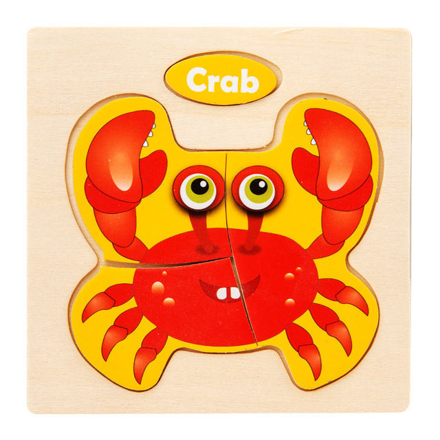 Miniatura: Kids Wooden Toys 3D Wood Puzzle Cartoon Animals Cognitive Jigsaw Puzzle Early Le