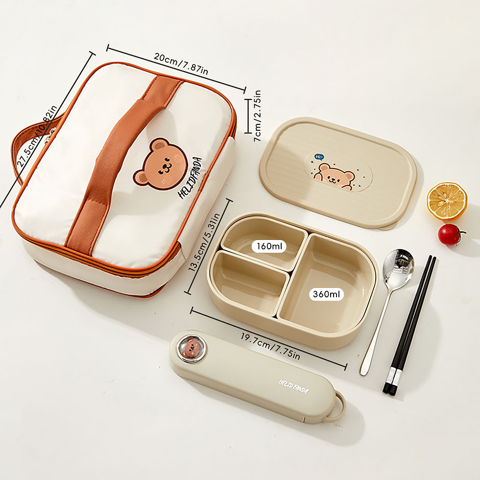 Thumbnail: WORTHBUY Outdoor Portable Sealed Divided Food Container Detachable 3 Grids Plast