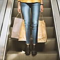 Shopping On Escalator
