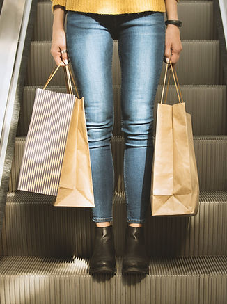 Shopping On Escalator