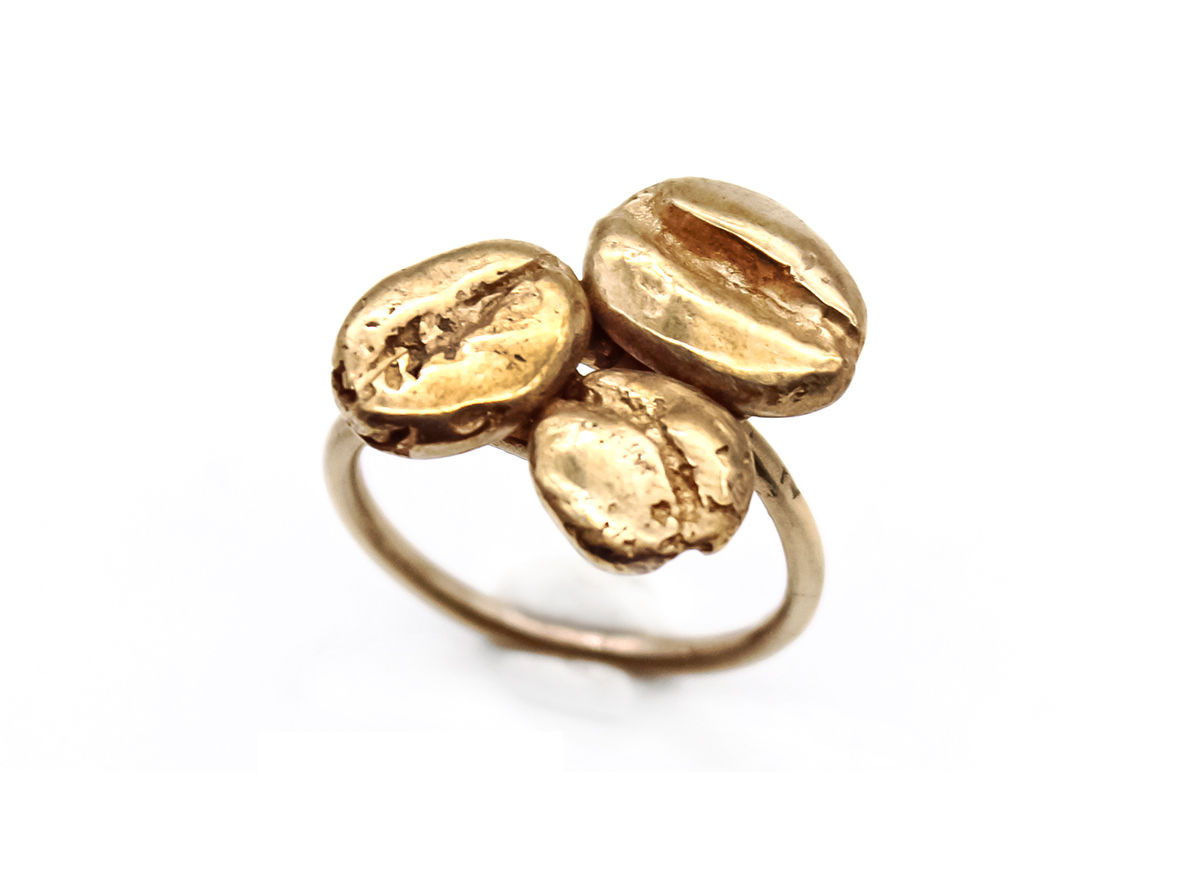 Anello regolabile con chicchi di caffè