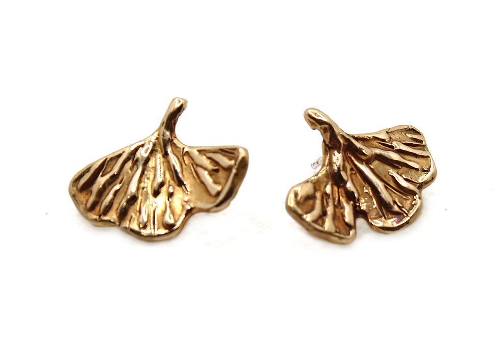 Vinani Orecchini Pendenti A Foglia Di Ginkgo – Argento Sterling 925 – Opaco E Brillante – Ipoallergenici – OGI