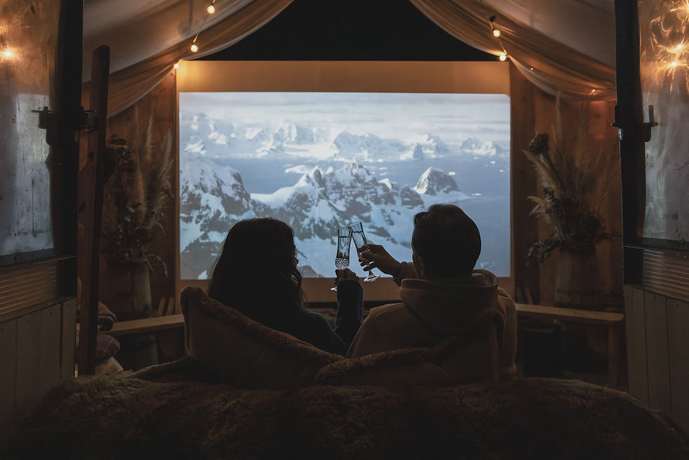 The Hay Barn Cinema experience anniversary idea at Outbuildings, Dorset