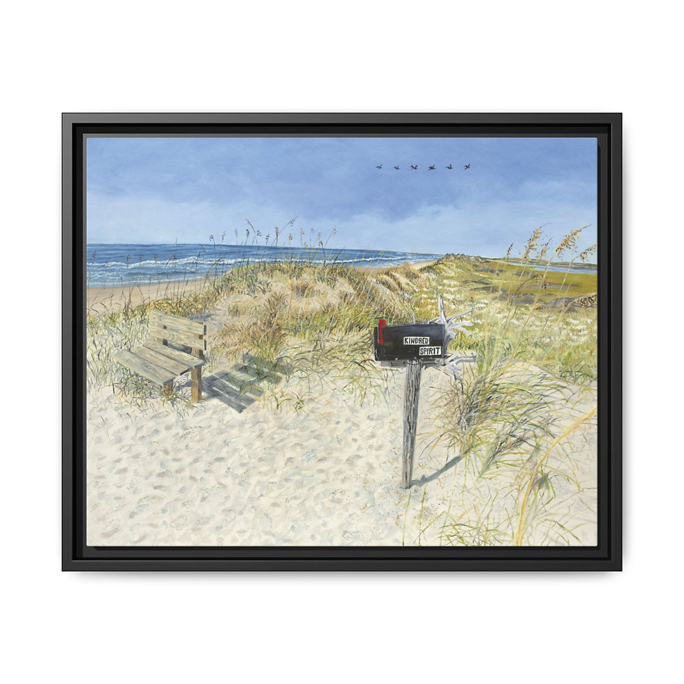 Thumbnail: Framed Peace of the Kindred Spirit Orig. Oil Painting Print 