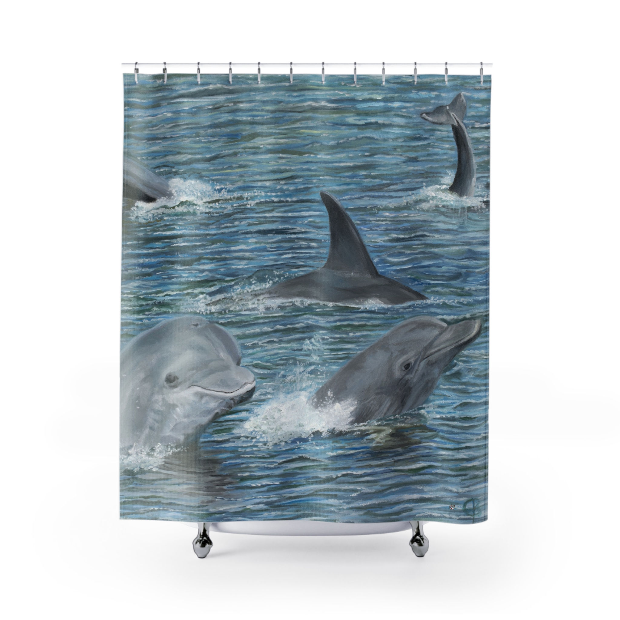 Dolphins At Play Shower Curtain