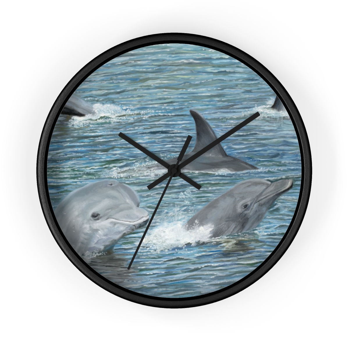 Clock Wall Dolphins At Play