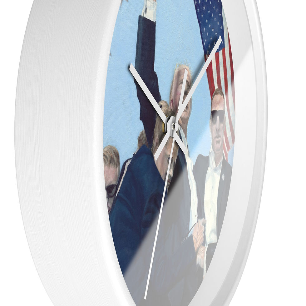 Thumbnail: President Trump Assassination Attempt Orig Painting Print Wall Clock