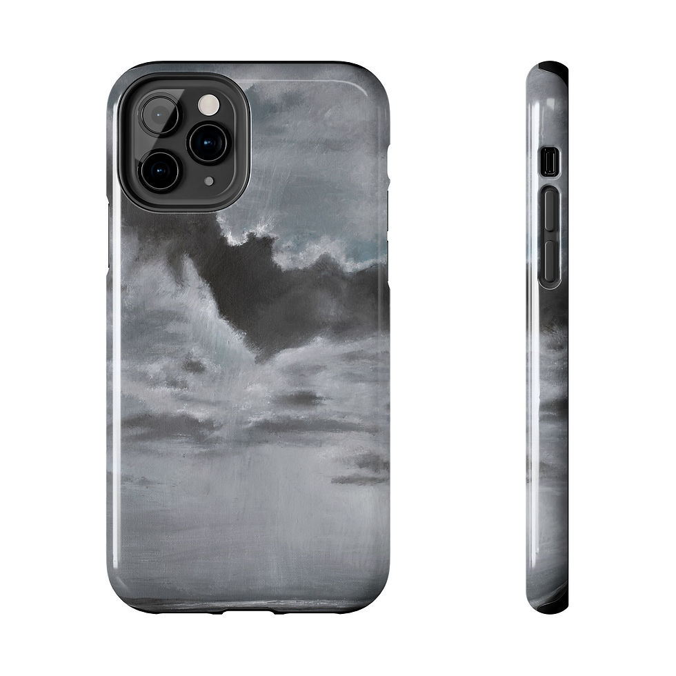 Thumbnail:  Trouble In The City Bat-Cloud Over Ocean Orig. Oil Print Tough Phone Case
