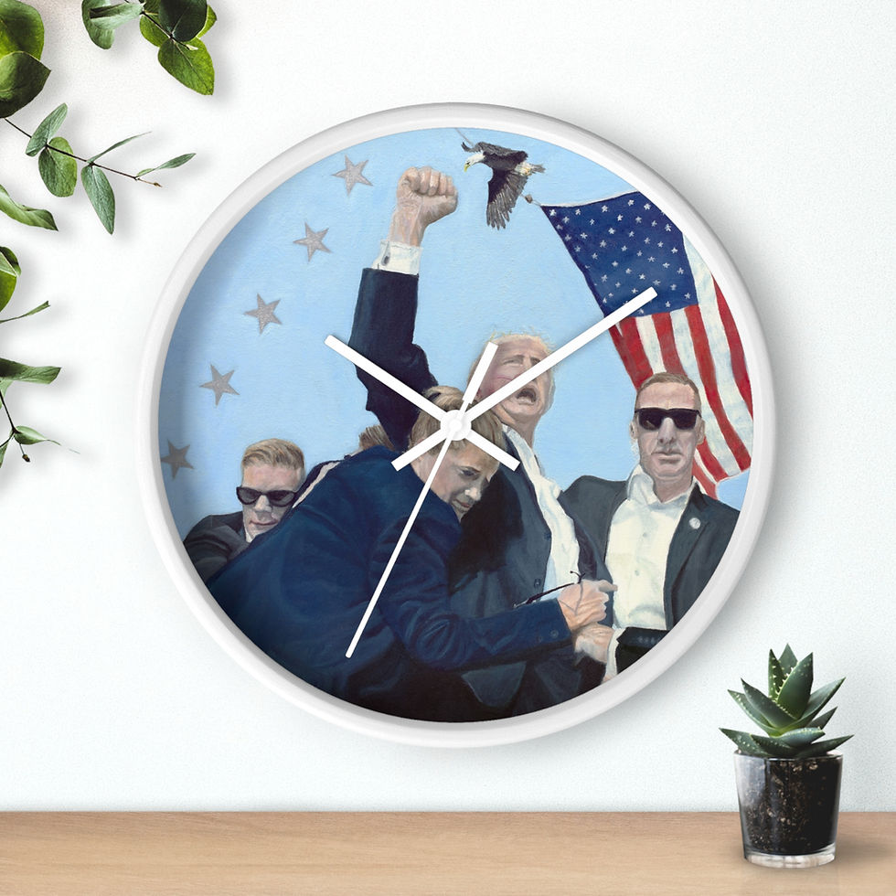 Thumbnail: President Trump Assassination Attempt Orig Painting Print Wall Clock
