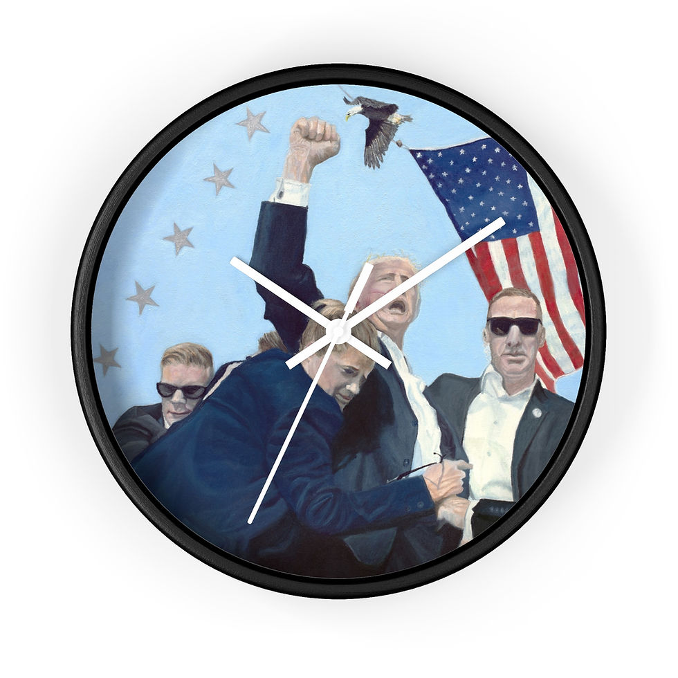 Thumbnail: President Trump Assassination Attempt Orig Painting Print Wall Clock