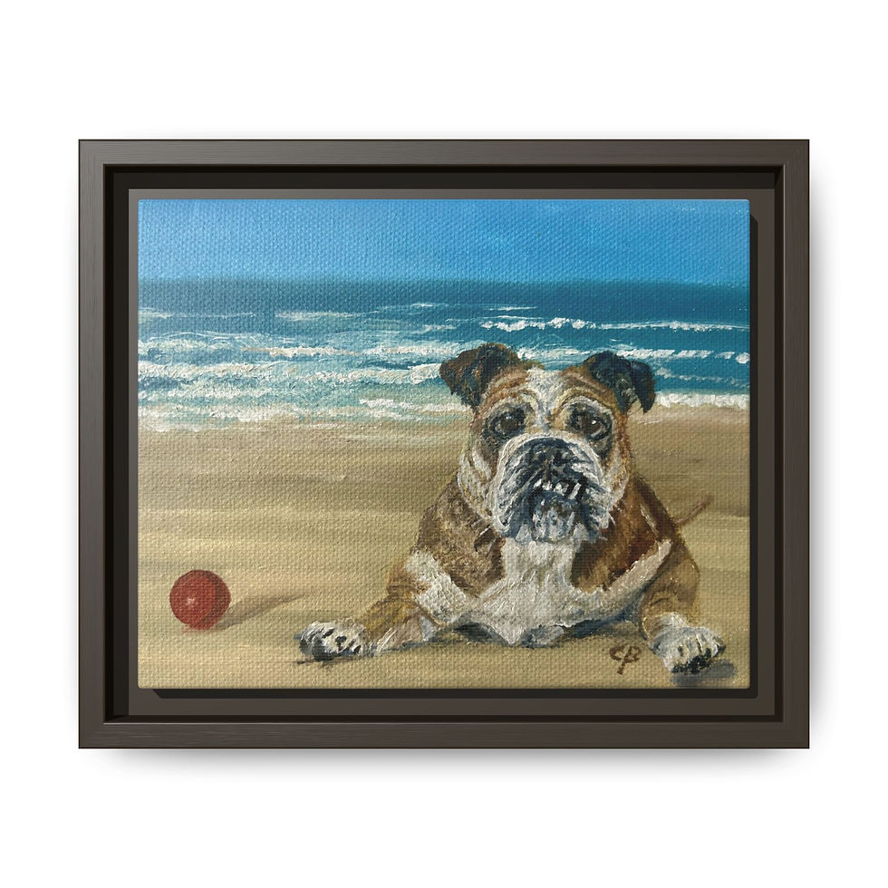 Thumbnail: Framed Come Play With Me Orig Oil Painting Print