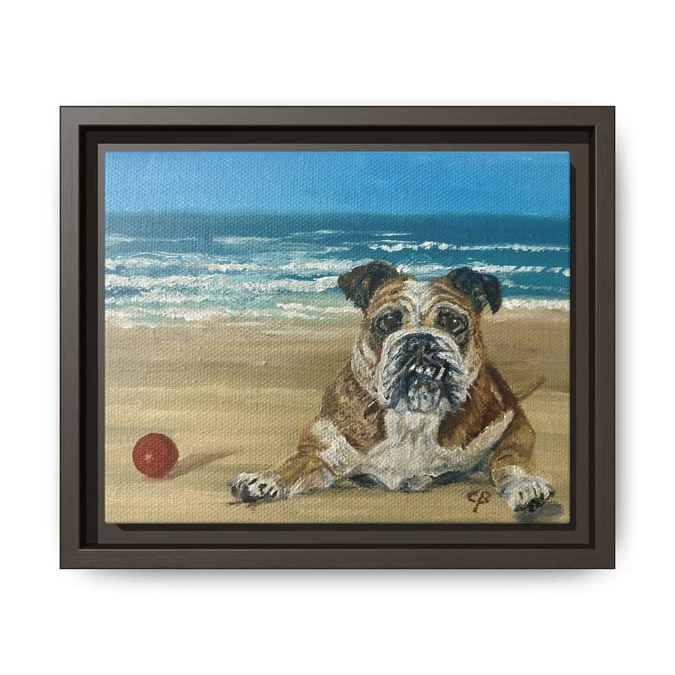 Thumbnail: Framed Come Play With Me Orig Oil Painting Print