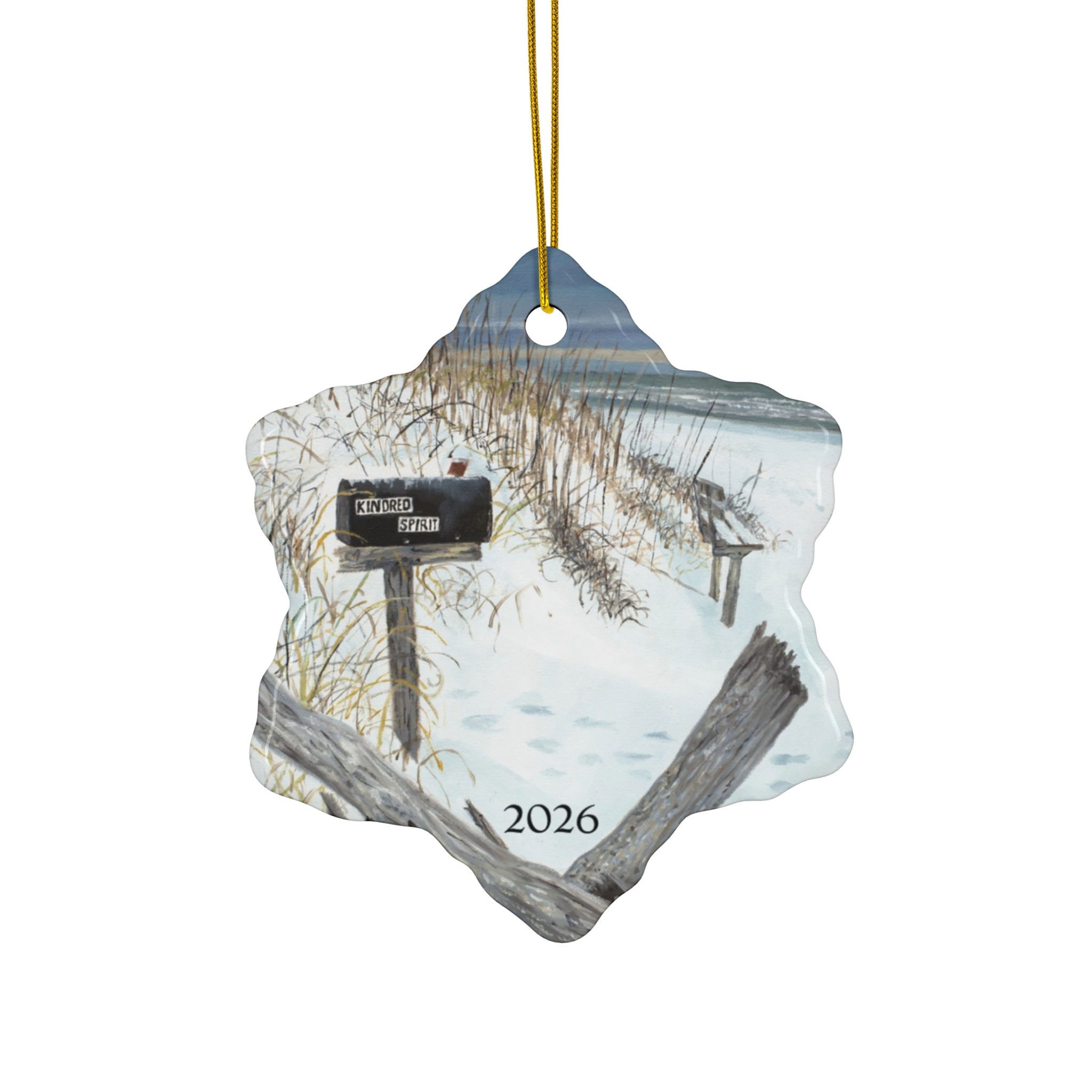Kindred Spirit Winter Ceramic Ornament With 2025 Year, 4 Shapes
