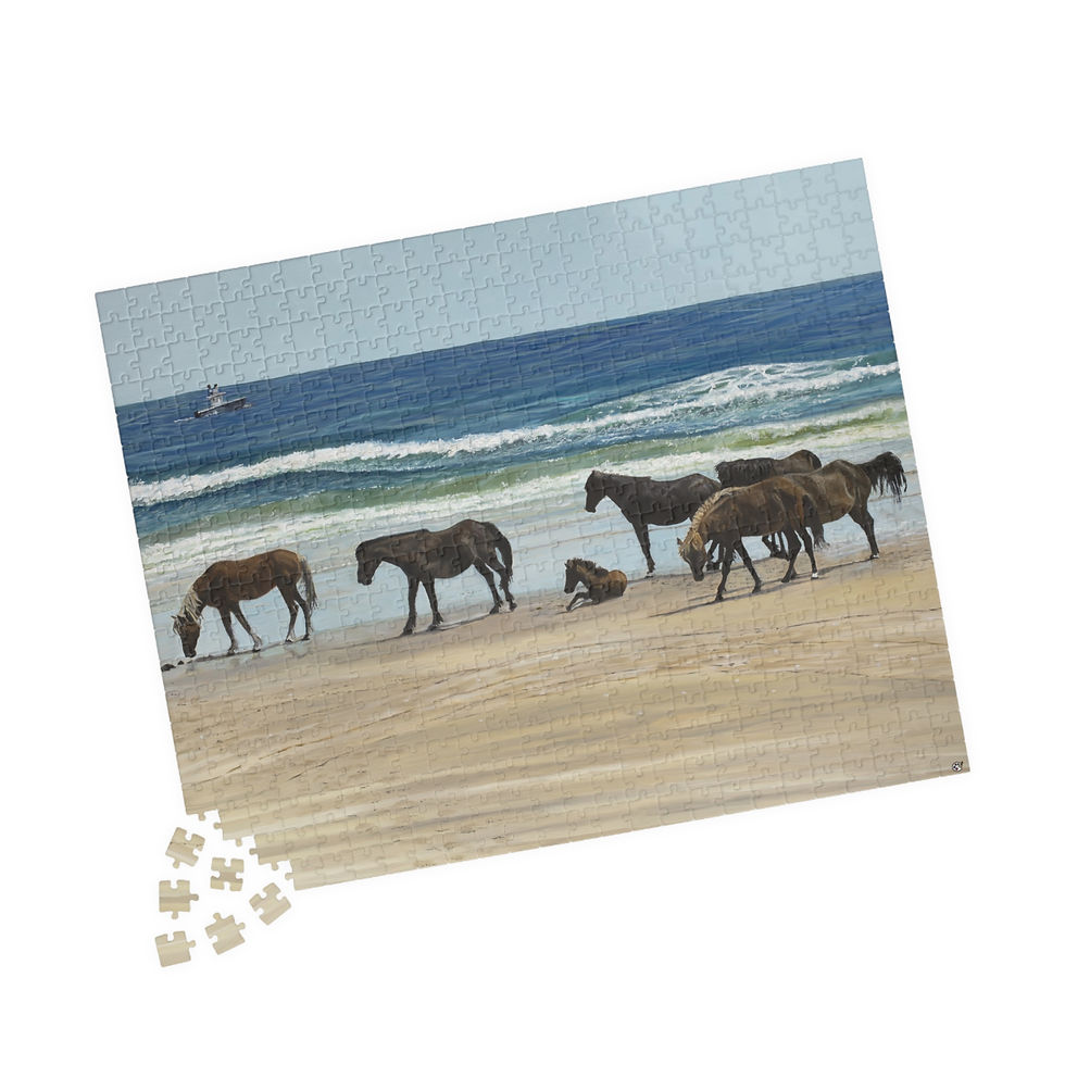 Thumbnail: Corolla Horses Original Oil Painting Print Puzzle (520, 1014-piece)