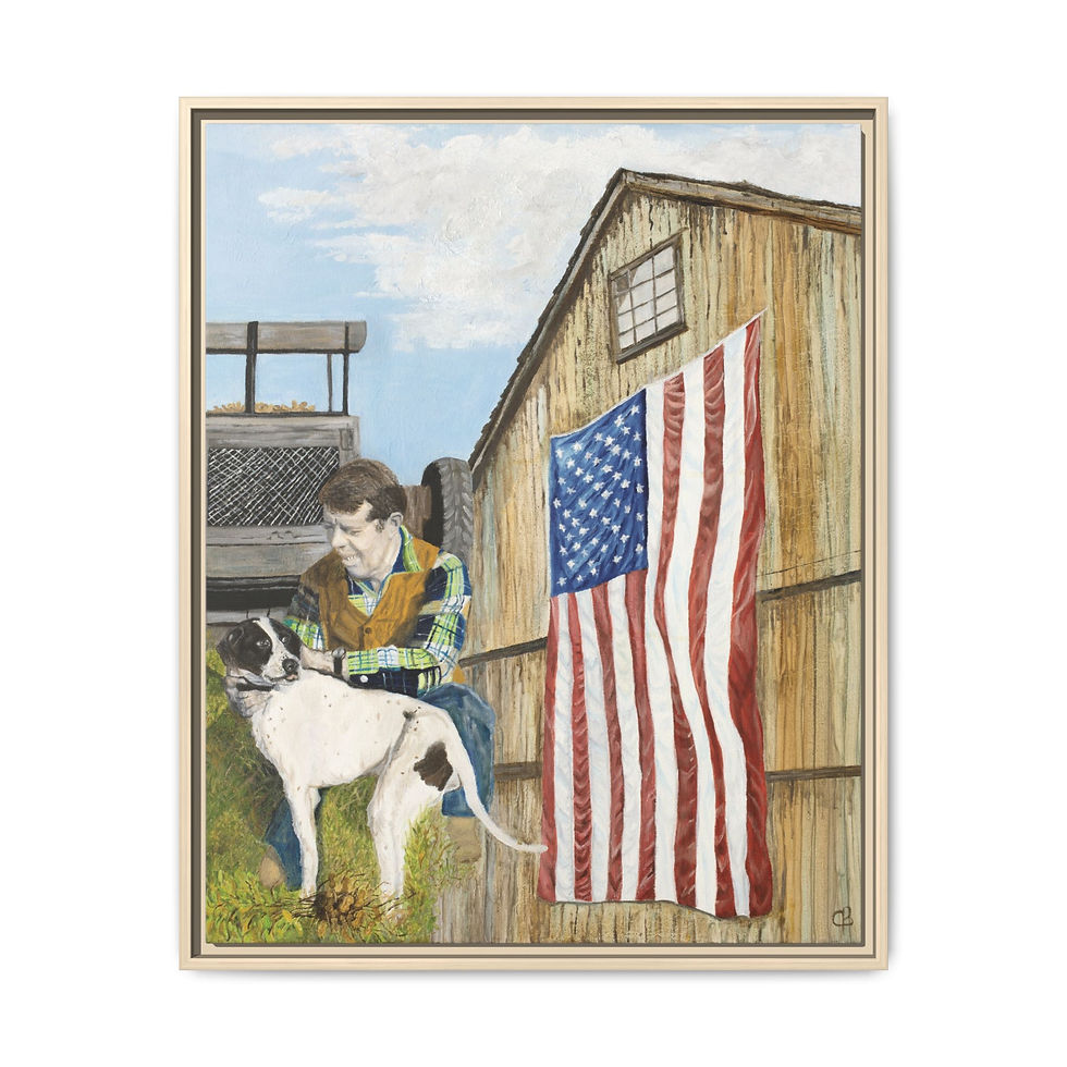 Thumbnail: Framed Jimmy Carter Presidential Peanuts Original Oil Painting Print