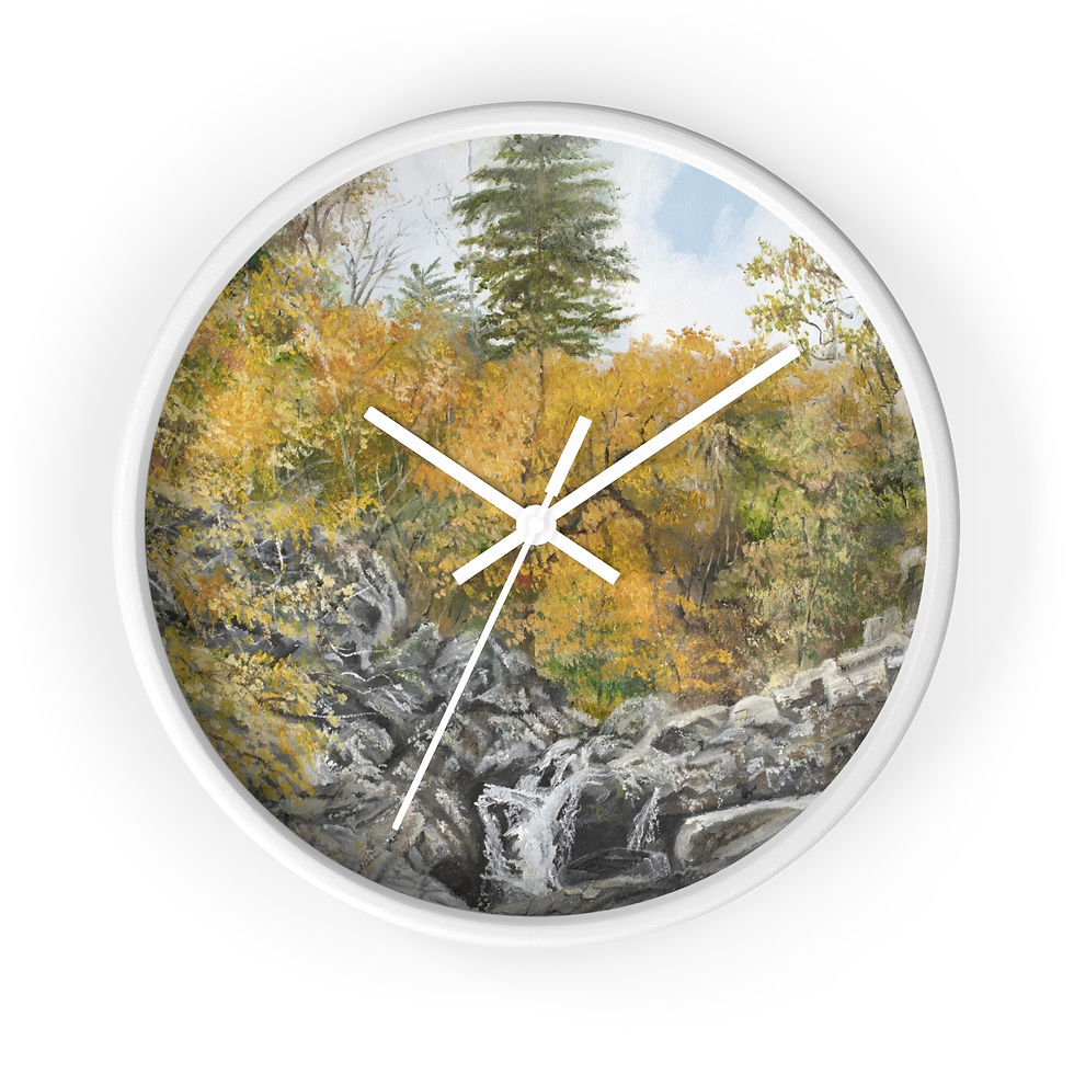 Thumbnail: River Trail Swimming Hole Original Oil Painting Print Art Wall Clock
