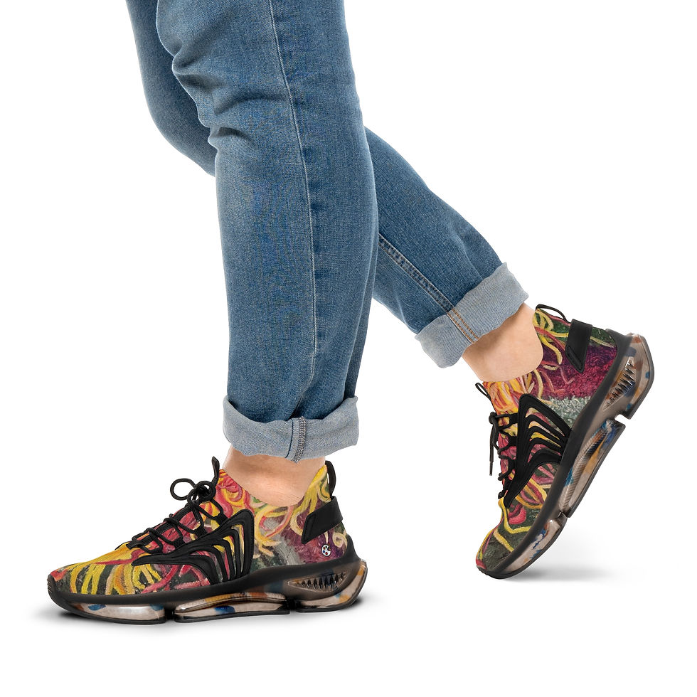 Thumbnail: Chihuly Inspired Abstract Oil Painting Print Art On Men's Sports Sneakers