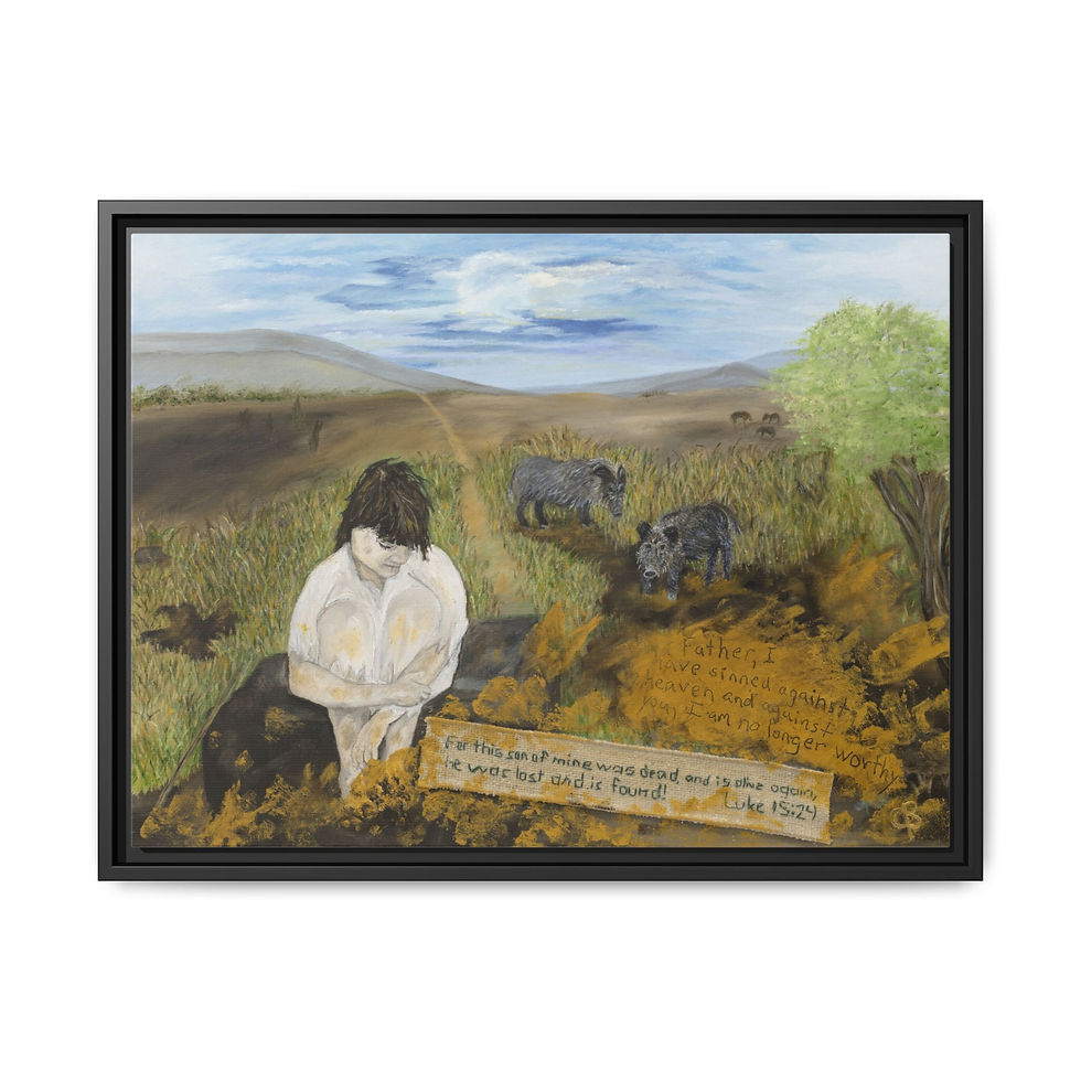 Thumbnail: Framed Lost Son Original Oil Painting