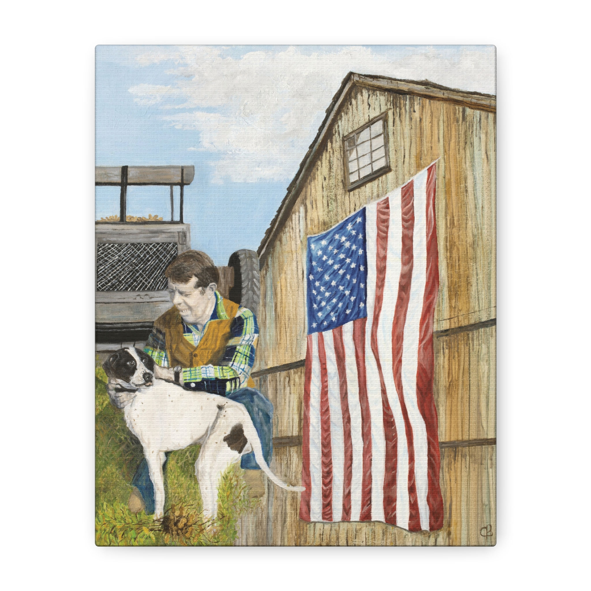 Jimmy Carter Presidential Peanuts Original Oil Painting Print, 1.25"