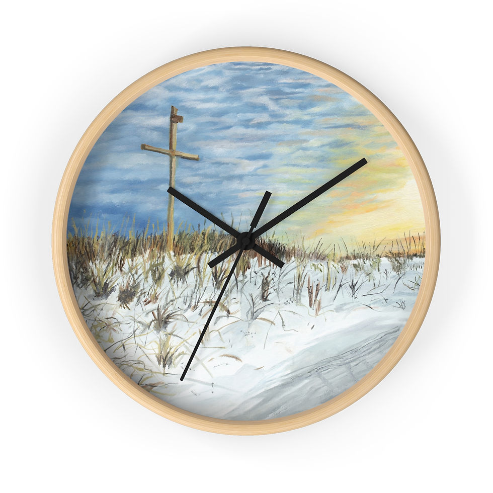 Thumbnail: Sunset Beach Cross Tranquility Wall Clock