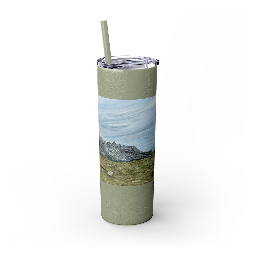 Thumbnail: Fairway Hazard Original Oil Painting On A Tumbler with Straw, 20oz