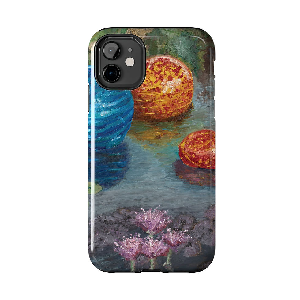 Thumbnail: Chihuly Inspired Red Blue Abstract Print Tough Phone Case