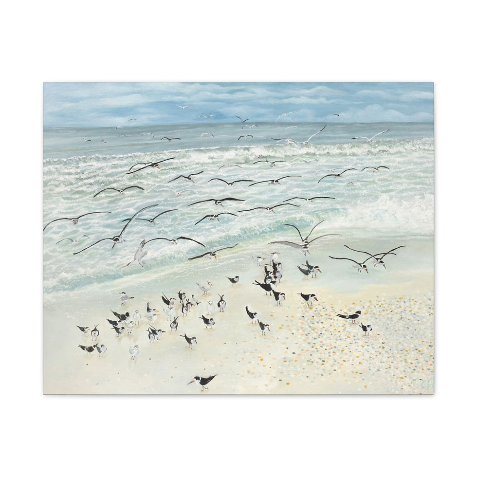 Thumbnail: Birds In Flight Original Oil Painting Print, 0.75"
