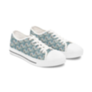 Women's Low Top Sneakers:  Foxxy Friends Original Oil Painting Print
