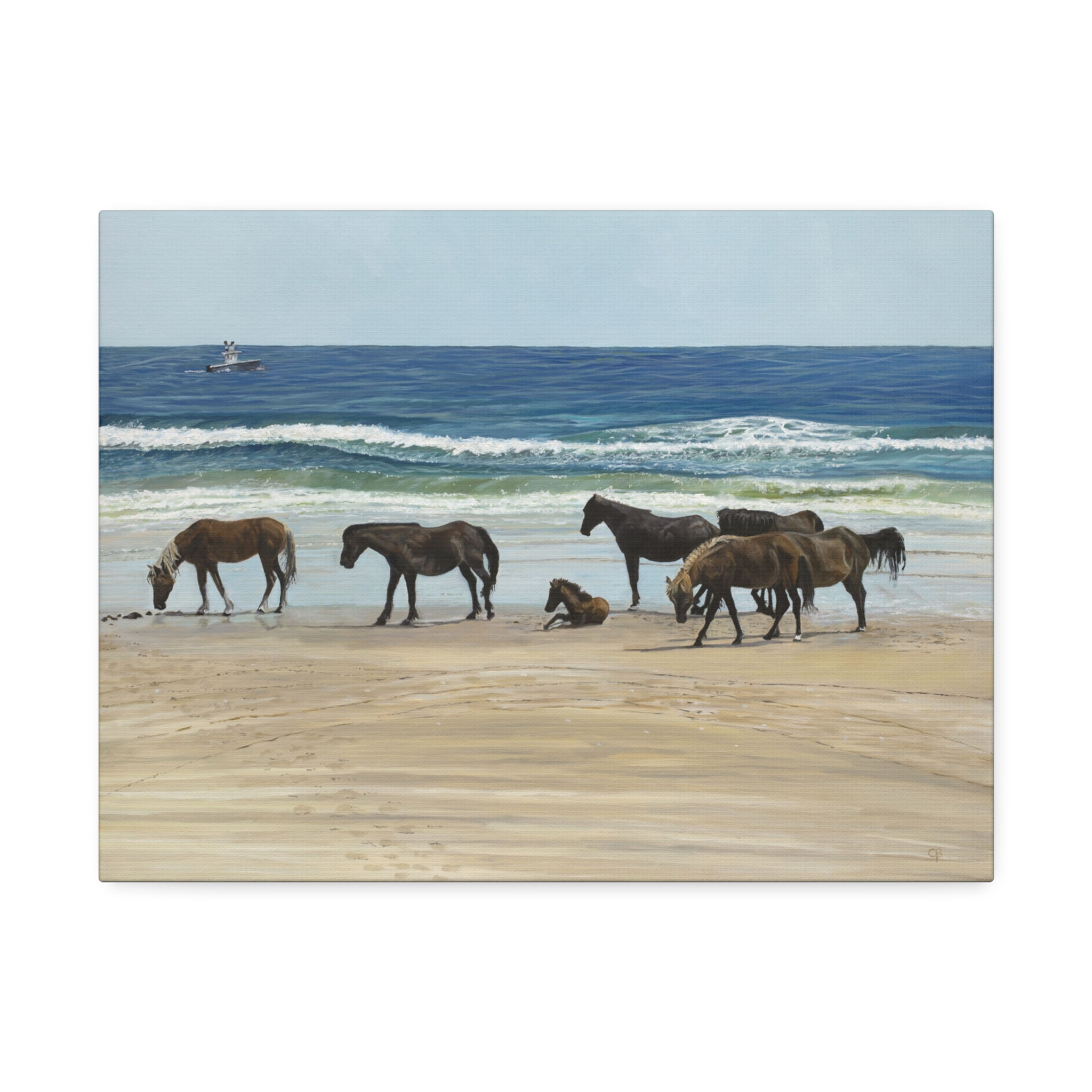 Corolla Horses Original Oil Painting Print 1.5''