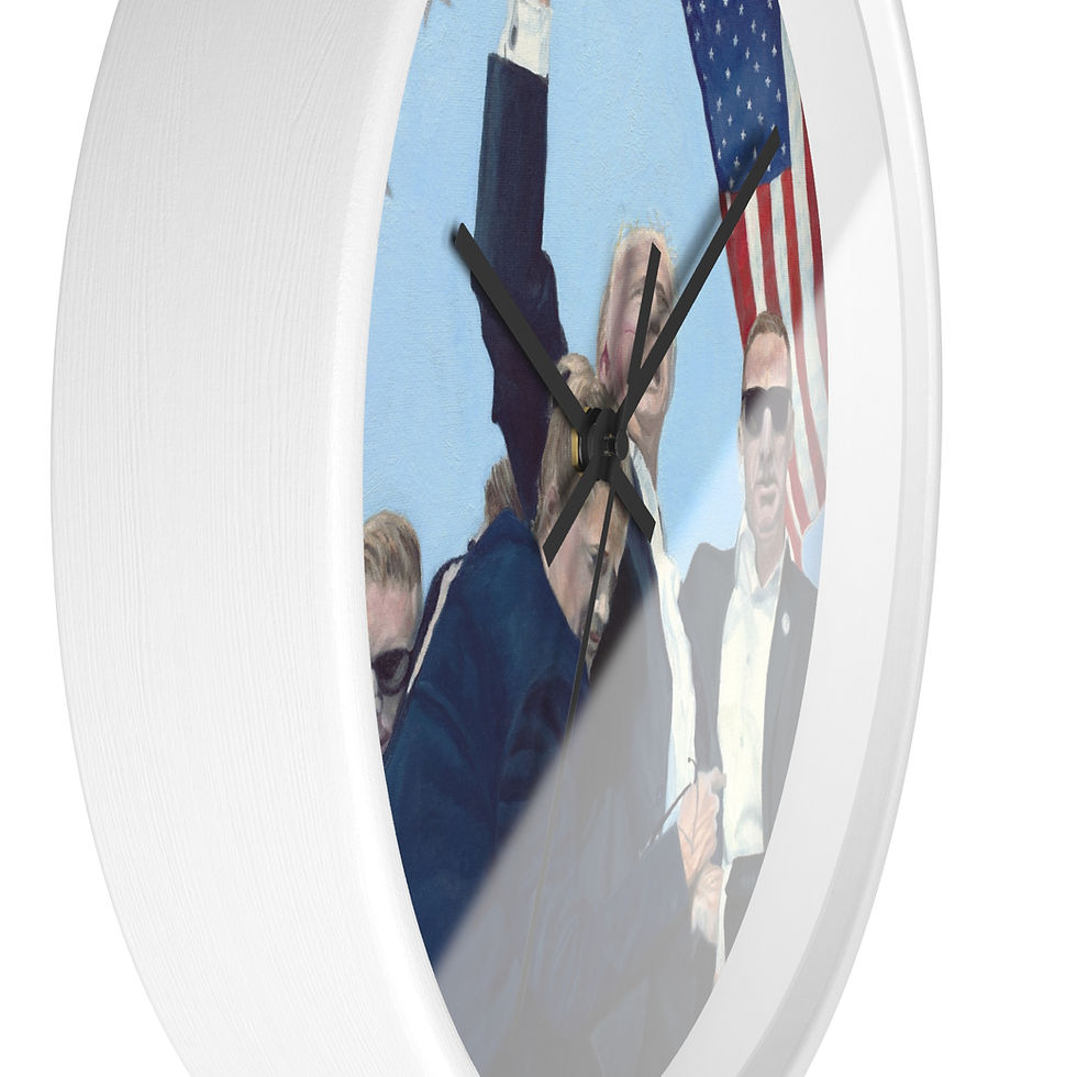 Thumbnail: President Trump Assassination Attempt Orig Painting Print Wall Clock