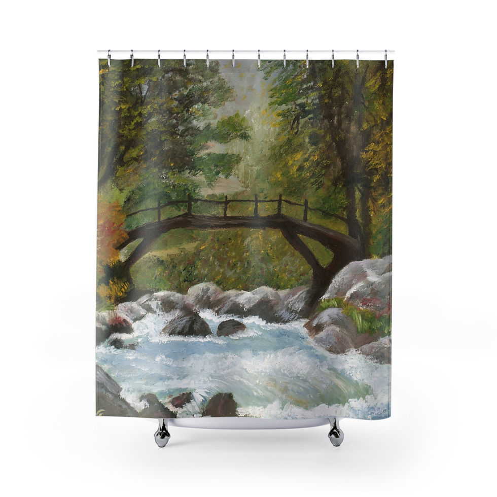 Thumbnail: Bridge Over Water Rapid River Shower Curtain