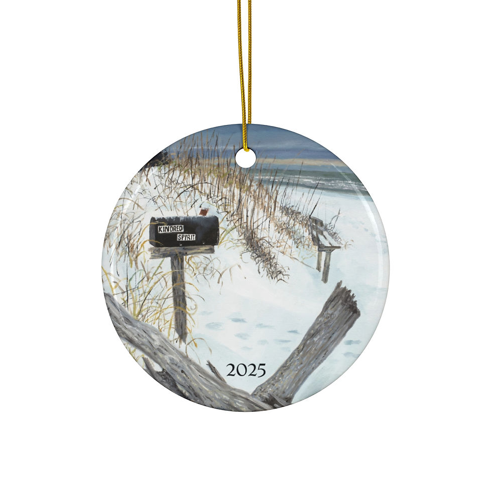 Thumbnail: Kindred Spirit Winter Ceramic Ornament With 2025 Year, 4 Shapes