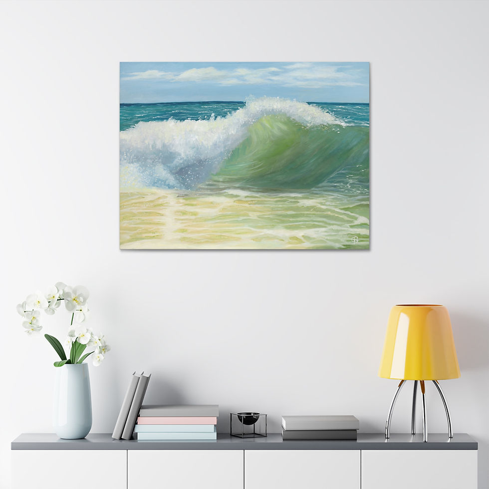 Thumbnail: Green Room Wave Barrel Original Oil Painting Print, 1.5''