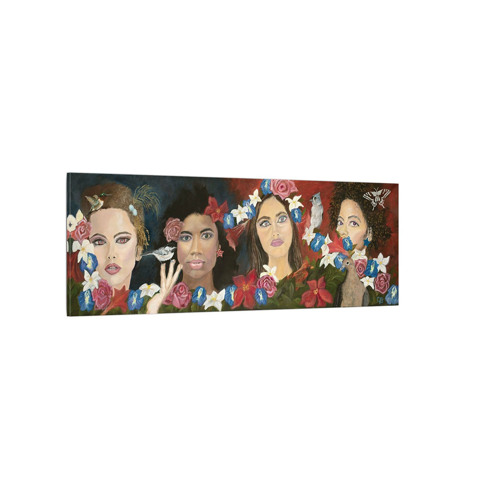 Thumbnail: The Garden Party Original Oil Painting print, .75" Canvas
