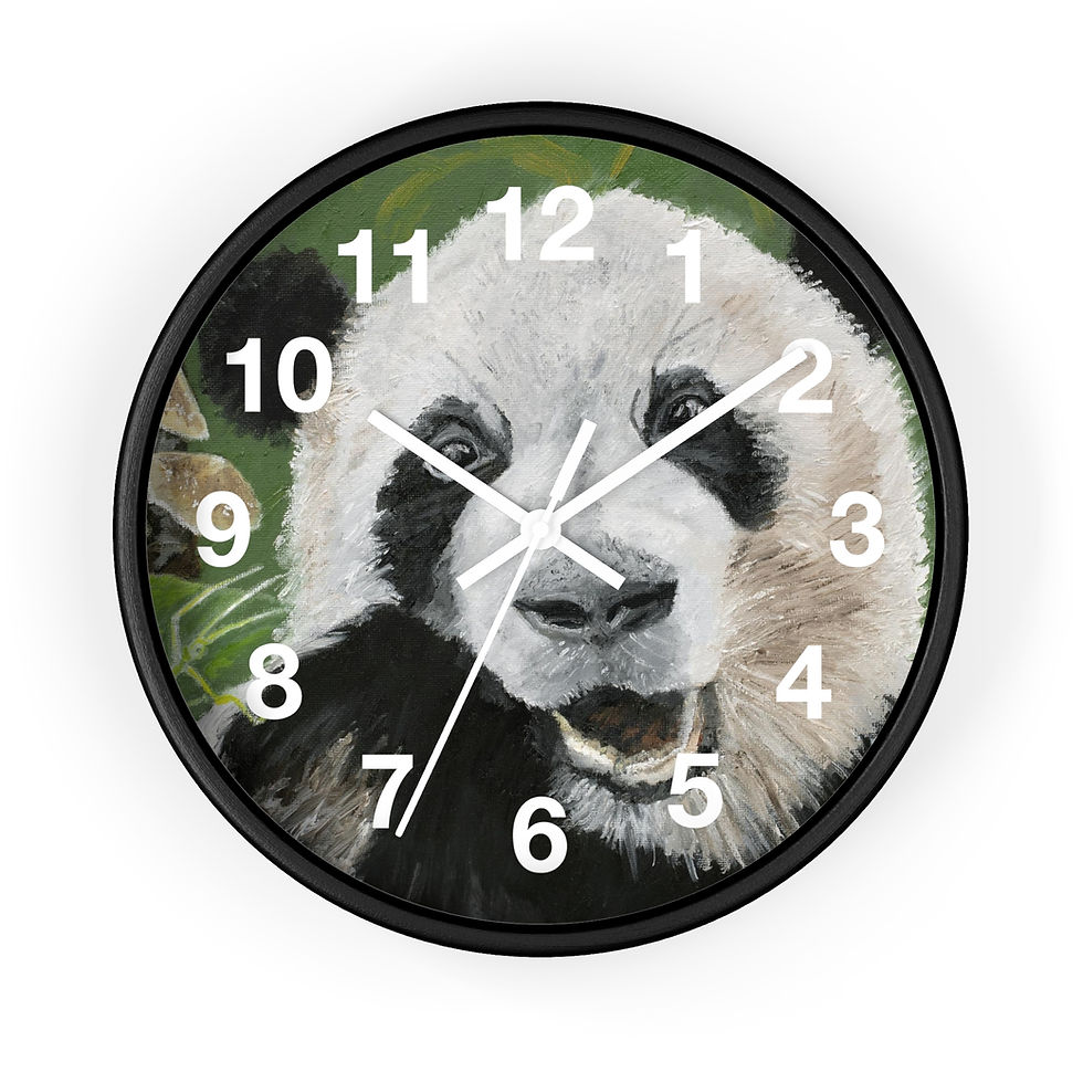 Thumbnail: Panda Bear Animal On A Wall clock With Numbers