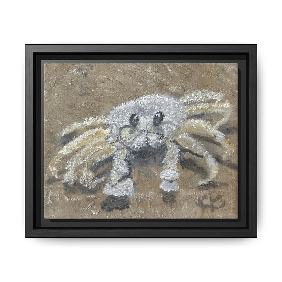 Thumbnail: Framed Sand Crab Original Oil Painting Print