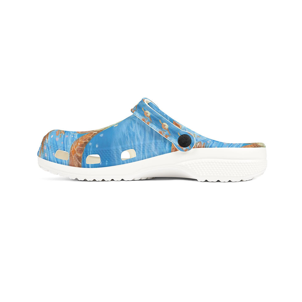 Thumbnail: Swimming Underwater Sea Turtle In Ocean EVA Foam Rubber Shoes (AOP)