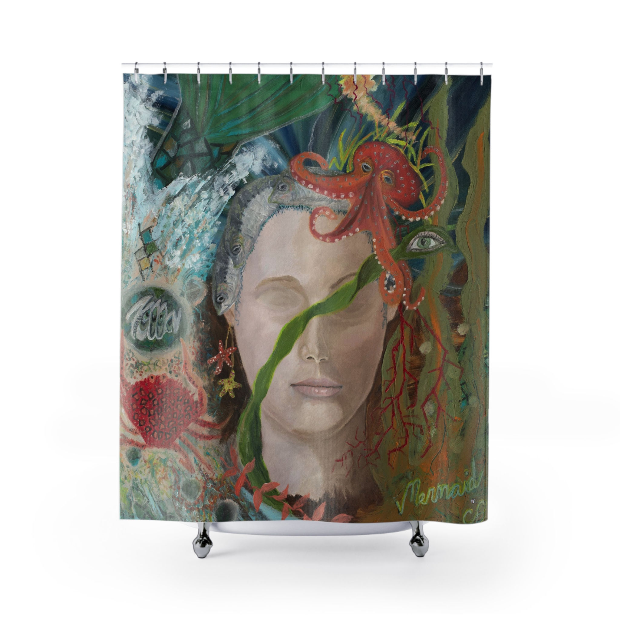 Bohemian Mermaid Shower Curtain