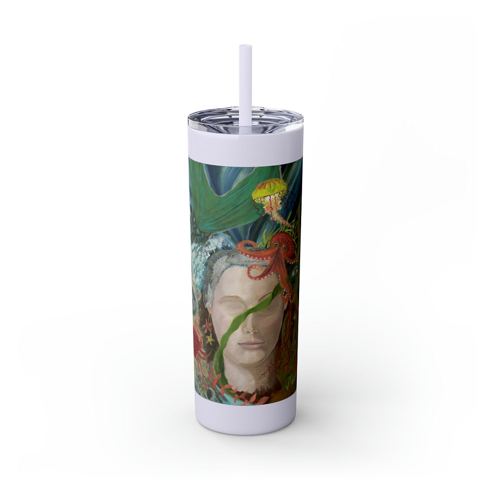 Thumbnail: Bohemian Mermaid Tumbler with Straw, 20oz