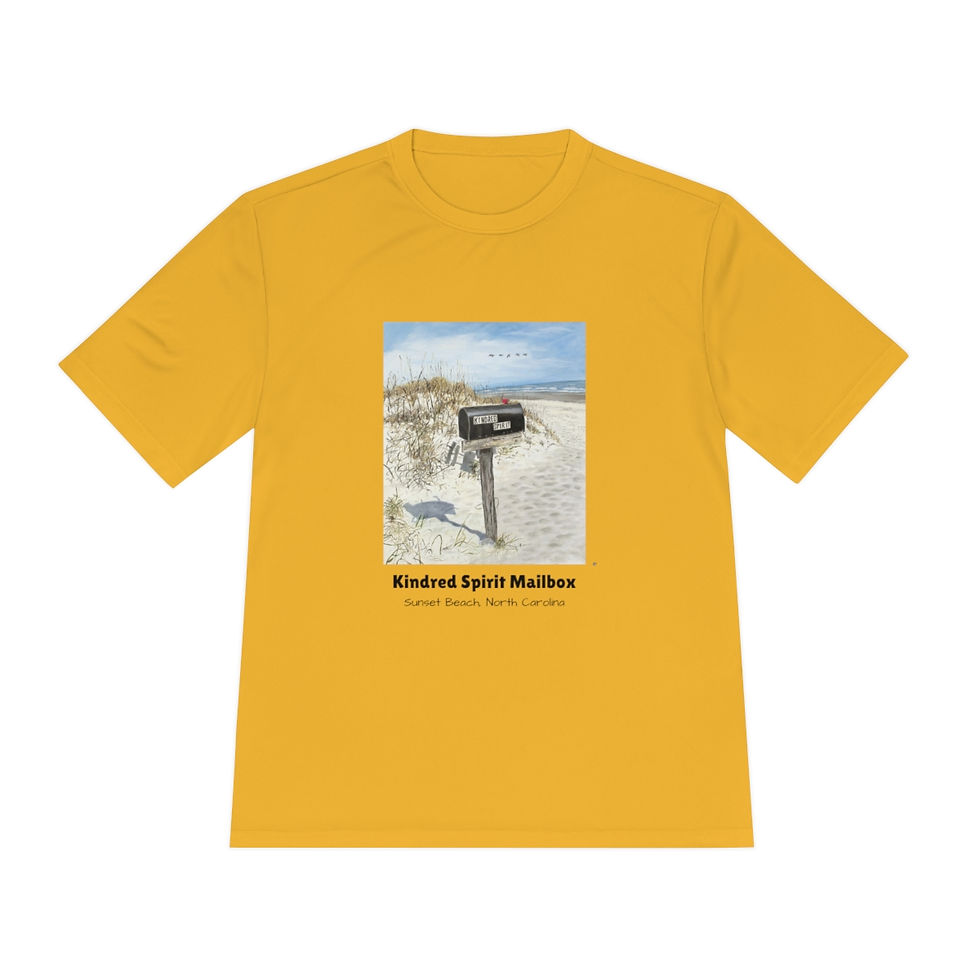 Thumbnail: Kindred Spirit Mailbox Sunset Beach Unisex Moisture Wicking Tee