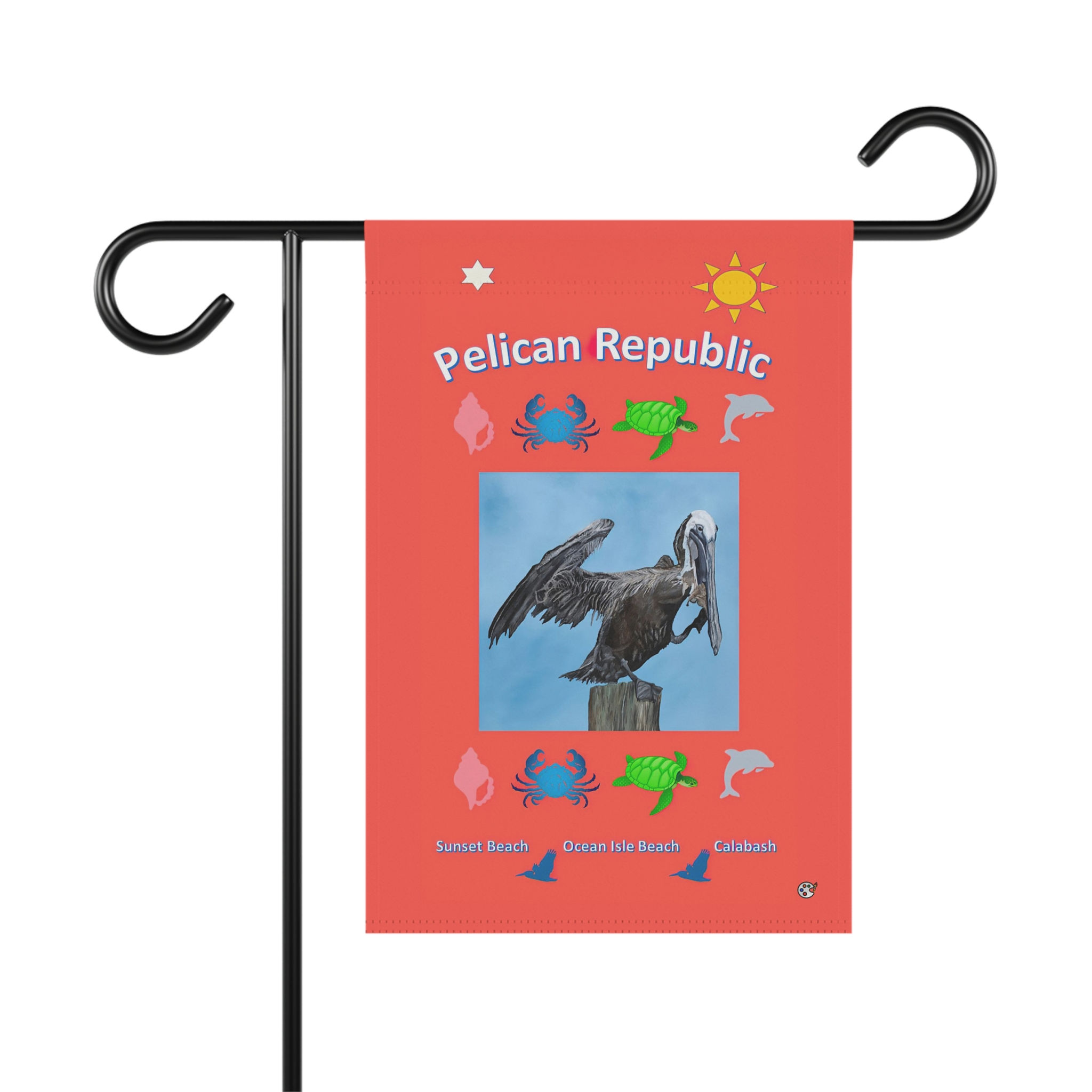 Pelican Republic Fun Colorful Garden Banner Flag