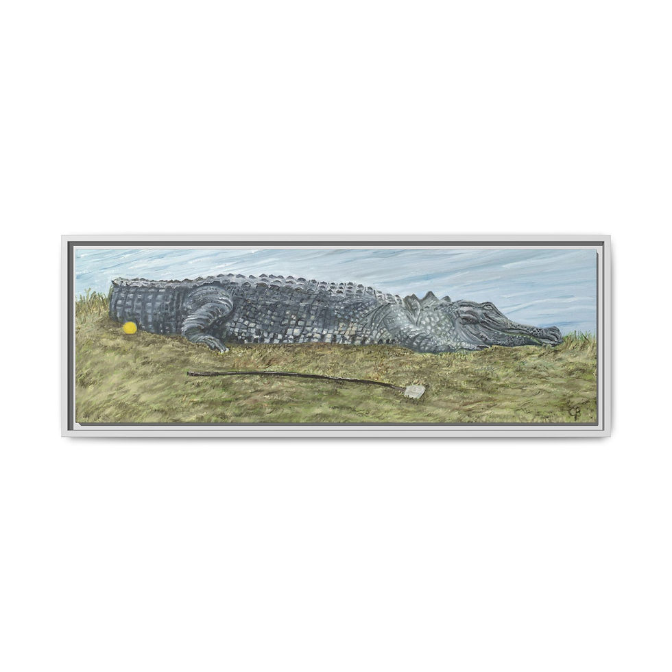 Thumbnail: Framed Fairway Hazard Orig Oil Painting Print