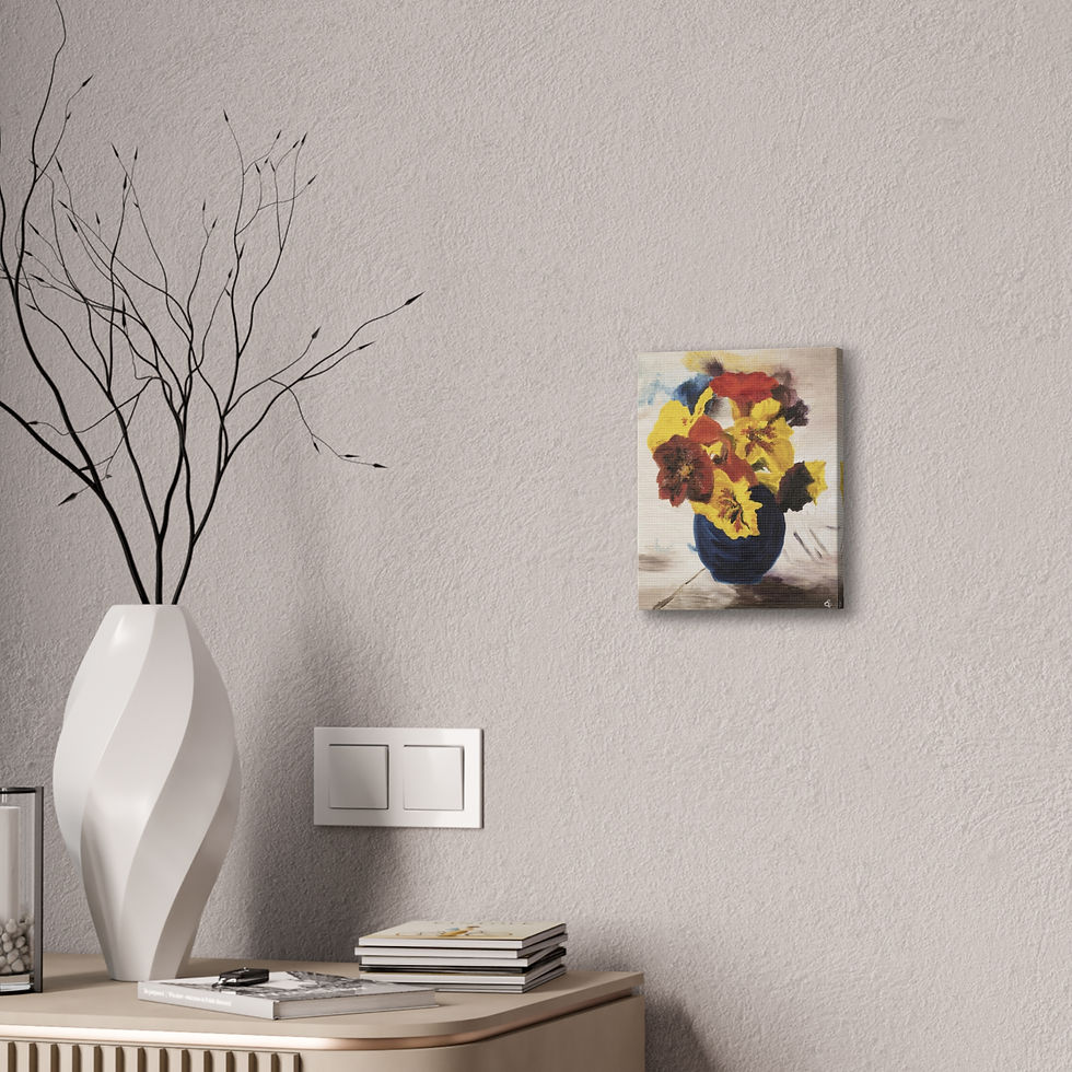 Thumbnail: Unframed Print, .75":  Colorful Flower Pot of Flowers Orig Oil Painting Print