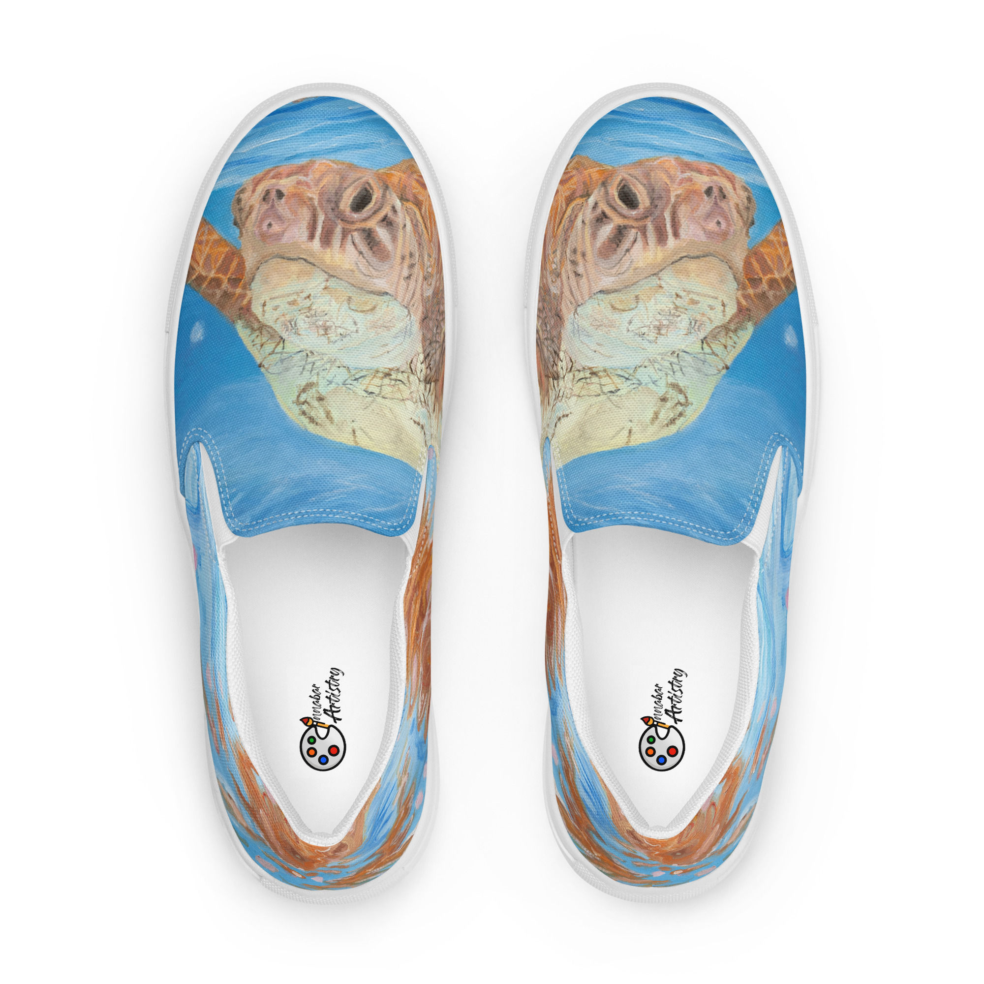 Shoes Swimming Underwater Sea Turtle In Ocean Women’s Slip-On Canvas Shoes