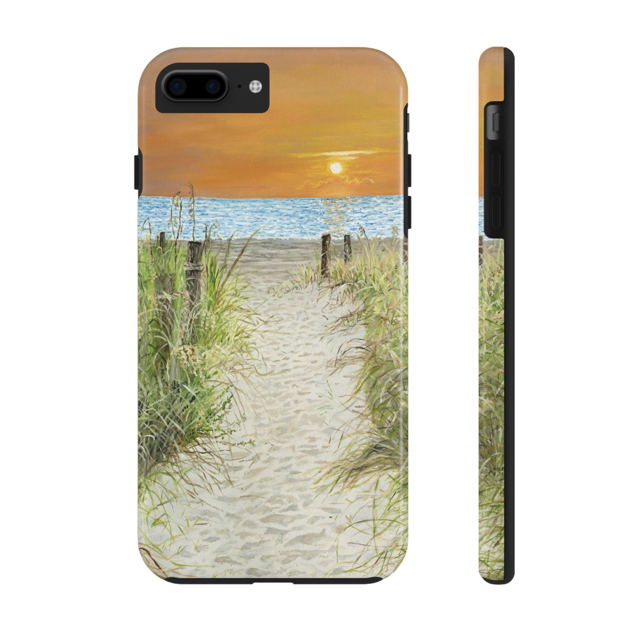 Sunset Path Framed Original Oil Painting Print Tough Phone Case
