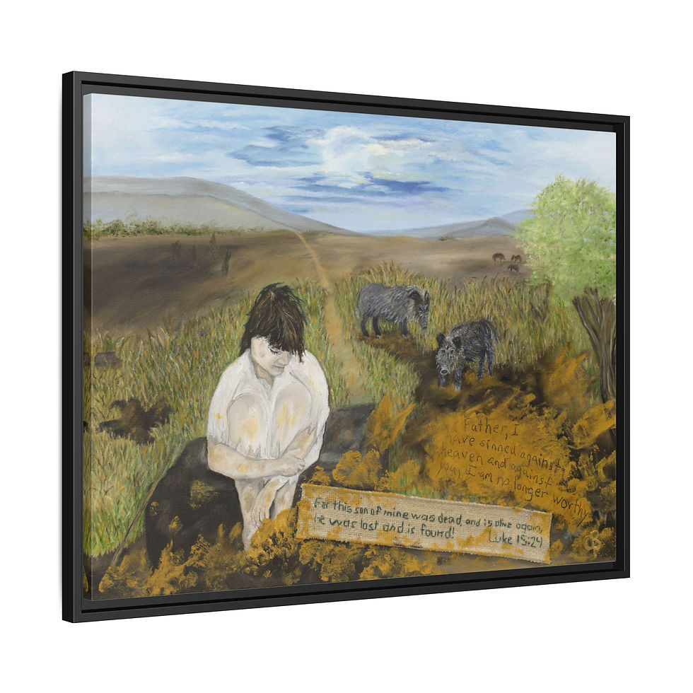 Thumbnail: Framed Lost Son Original Oil Painting